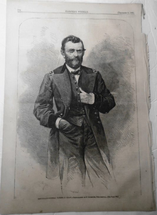 Lieutenant-general Ulysses S. Grant - Harper's Weekly 1865 Original print