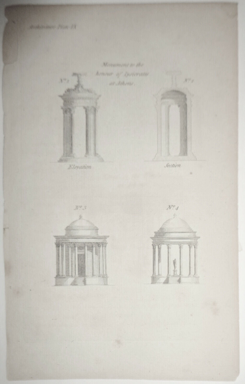 1786 Architecture Plate IX -  from The Artist's Repository