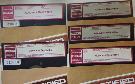 Radio Shack Model 16 TRS-XENIX  Multi-User ACCOUNTS RECEIVABLE 1982 Program