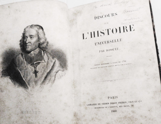 1860 Discours sur l'histoire universelle, par Jacques Bénigne Bossuet