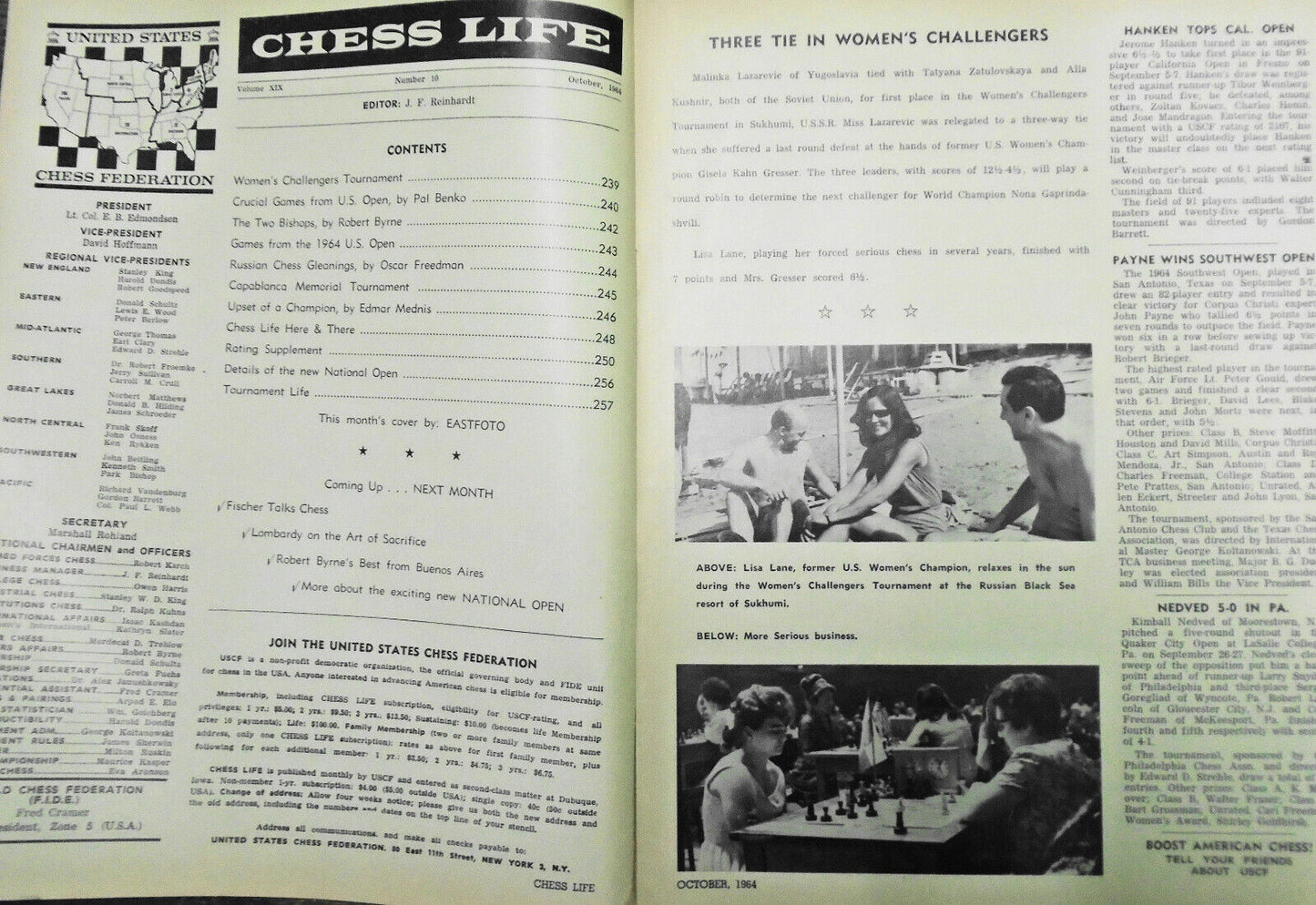 Chess Life, October 1964. Chess for Giants...