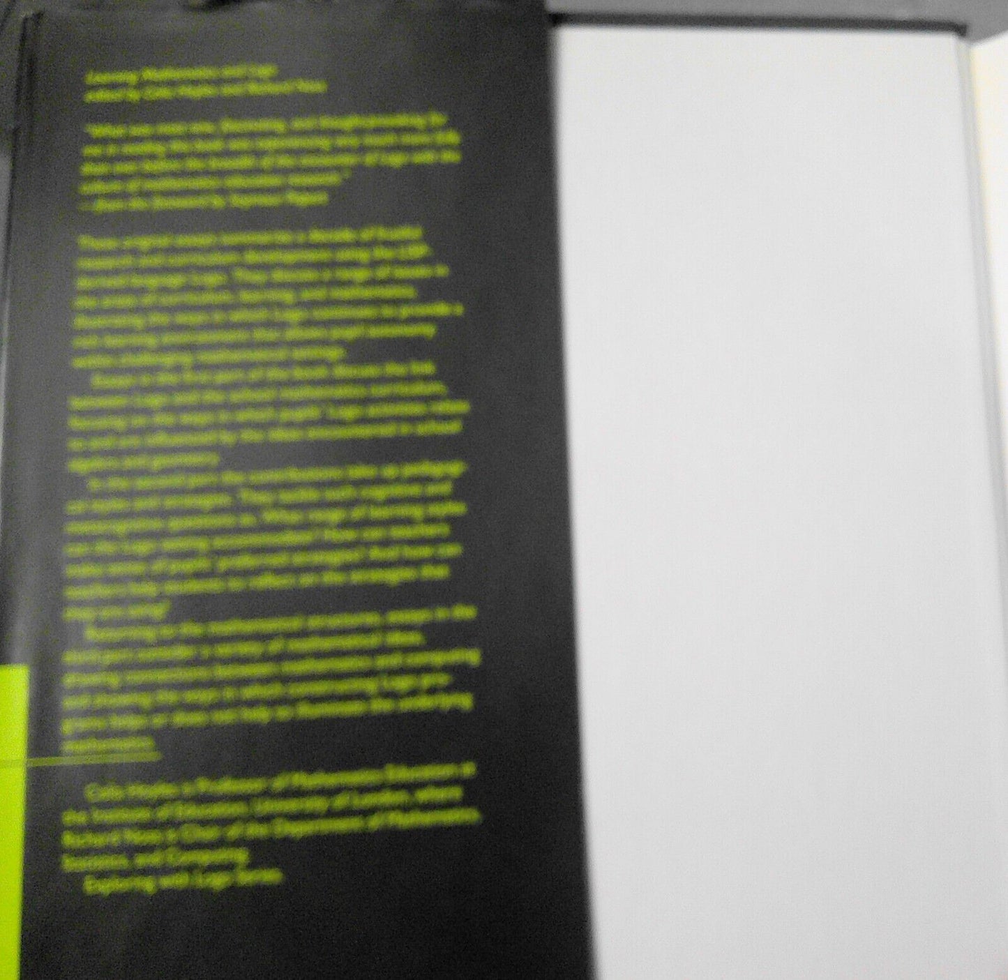 Learning Mathematics and LOGO by Celia Hoyles & Richard Noss. Hardcover/DJ, 1992
