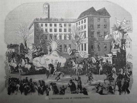 A Masquerade Scene At Cologne, Prussia - Gleason's Pictorial 1850s