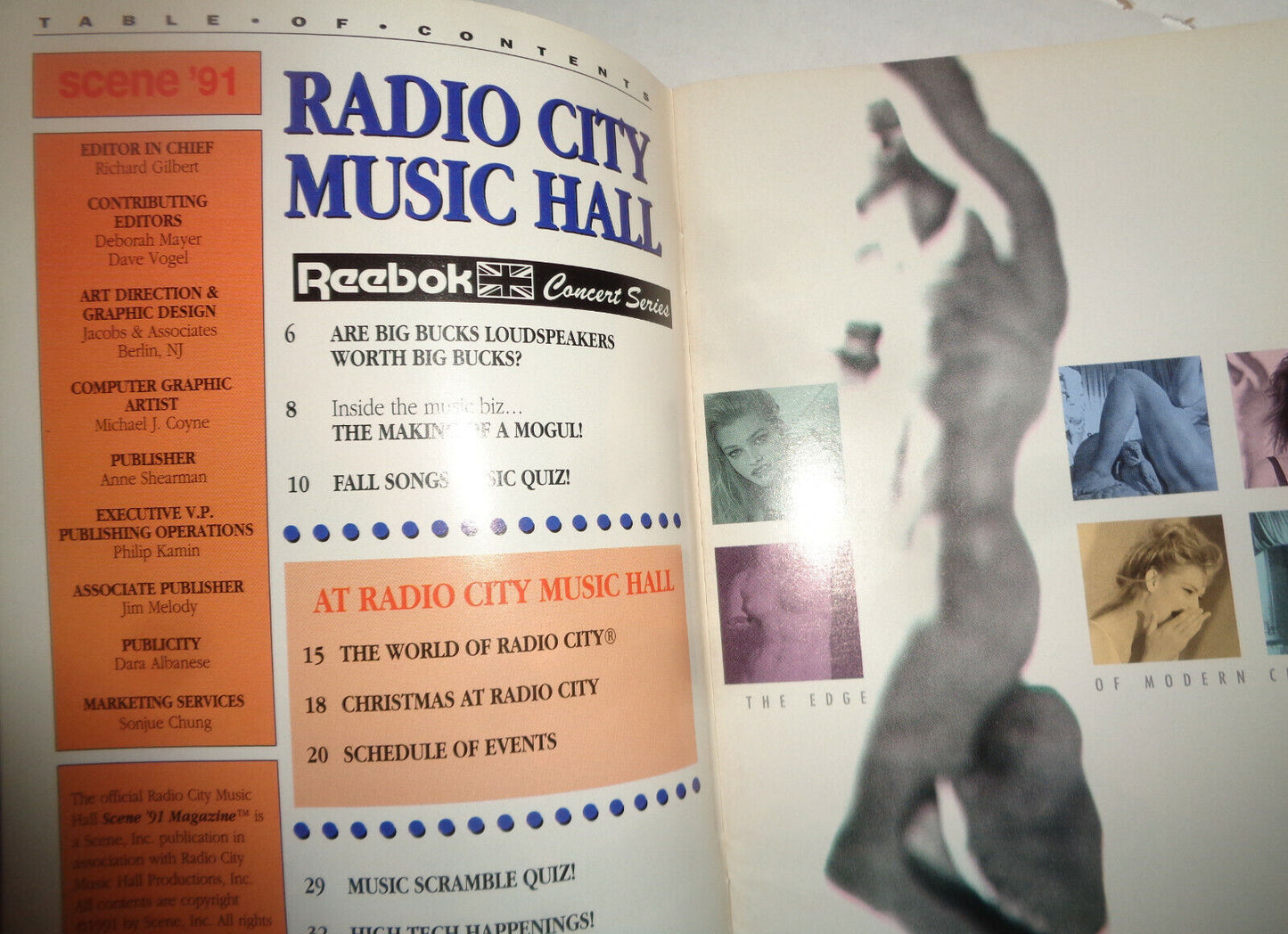 1991 ANN-MARGRET AT RADIO CITY WITH THE ROCKETTES - PROGRAM