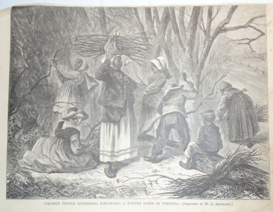 Colored People Gathering Fire-wood - Winter Scene In Virginia -  1868 Harper's W