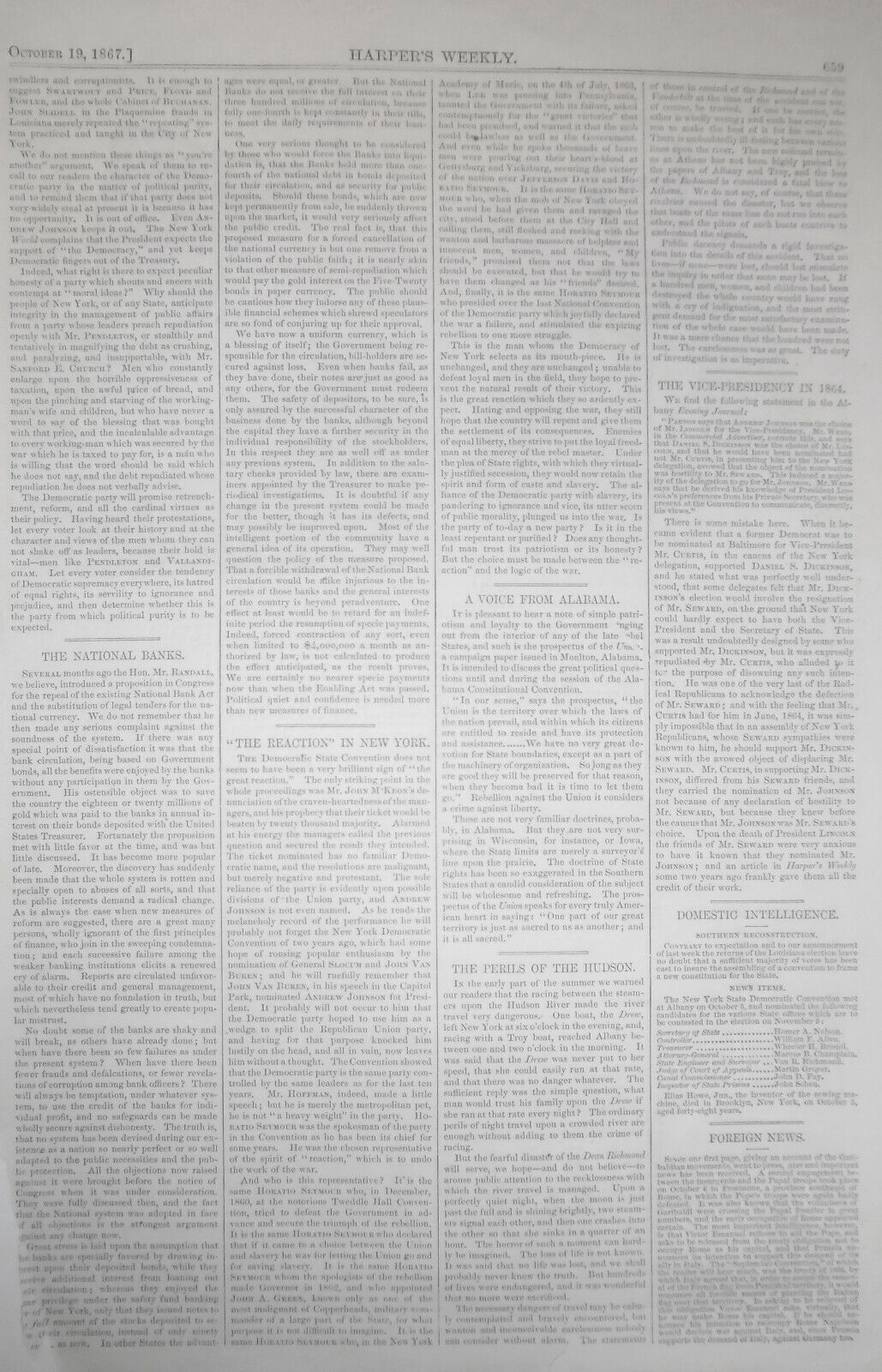 Free Church for Seamen... Harper's Weekly - Original Engraving October 19, 1867