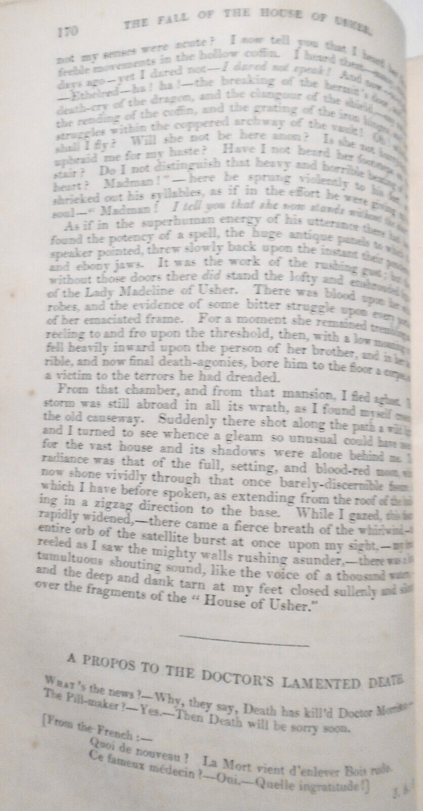 1840 Edgar Allan POE : The Fall of the House of Usher - in Bentley's Miscellany