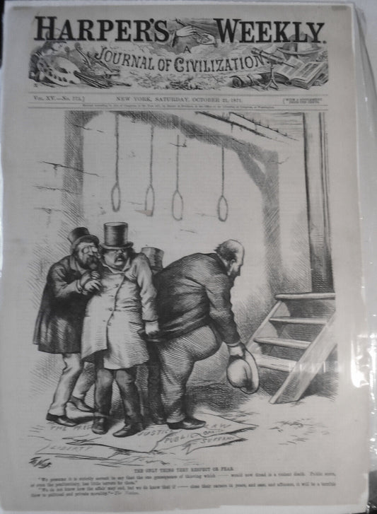 The Only Thing they respect or fear, by Thomas Nast. October 21, 1871 Harper's