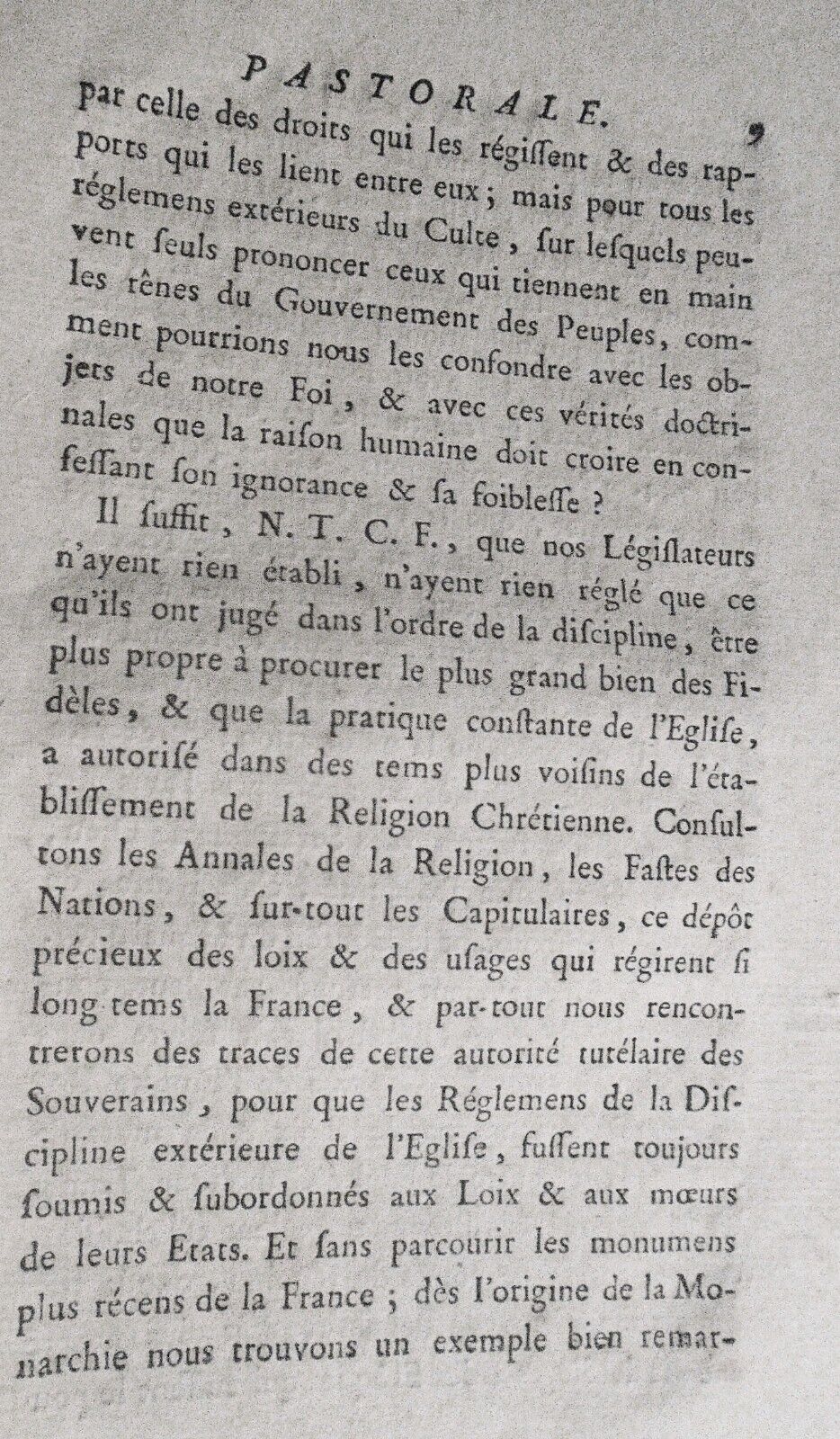 1791 Lettre pastorale de monsieur l'évêque métropolitain de Paris J-B J Gobel