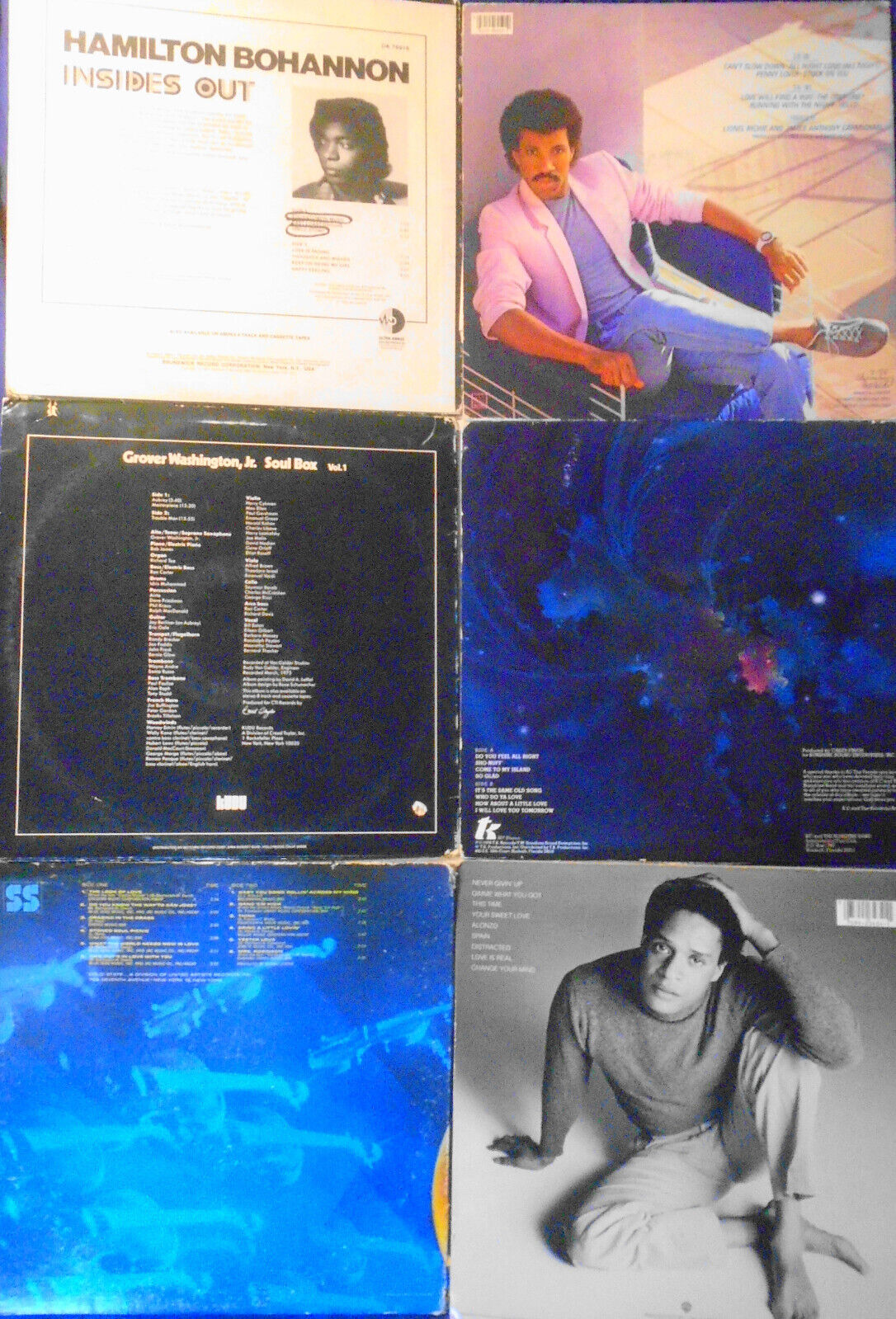 Lot of 6 R&B Soul vinyl LP record albums - Lionel Richie, Bohannon, Al Jarreau..