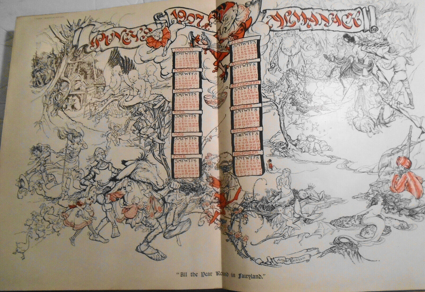 Punch Magazine, July-Dec 1907. Bound volume. With  1907 Almanac.