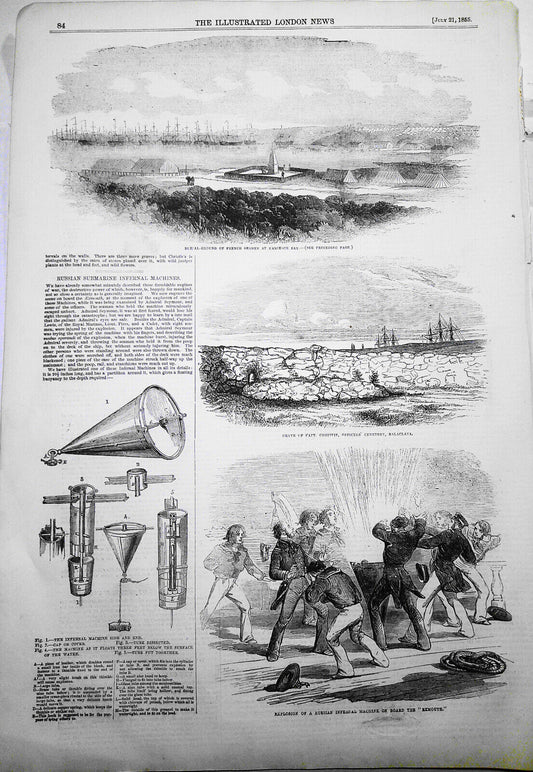 Russian Submarine Infernal Machines - Illustrated London News, July 21, 1855