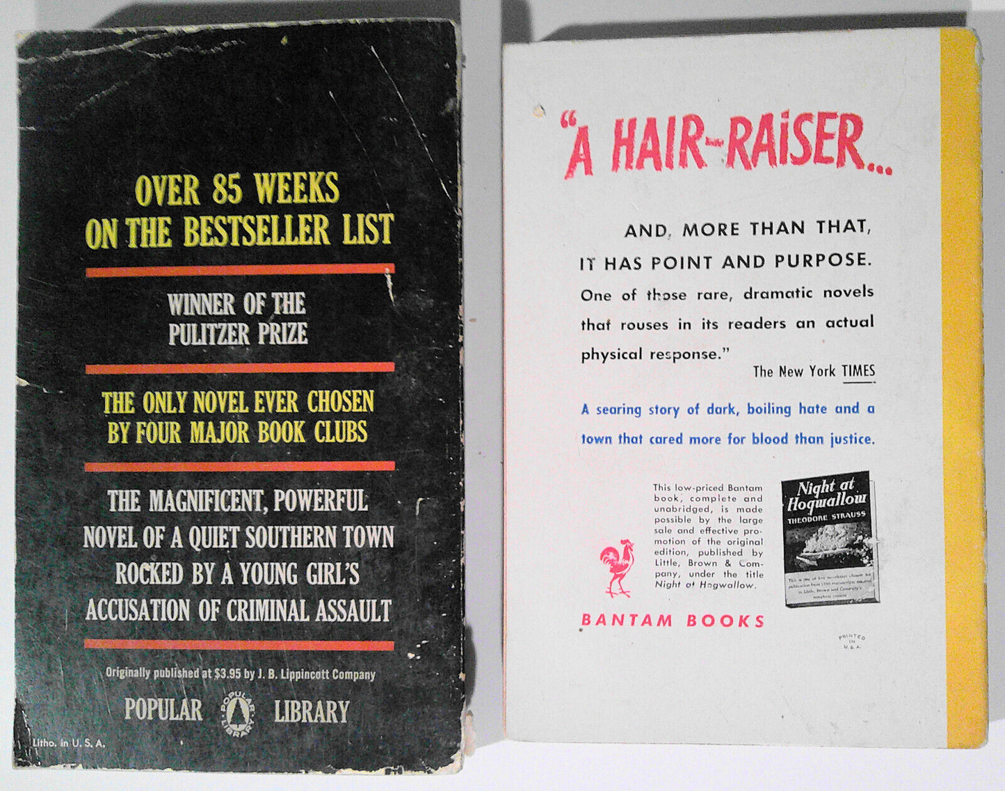 Harper Lee: To Kill a Mockingbird & Theodore Strauss: The Haters. 2 Paperbacks