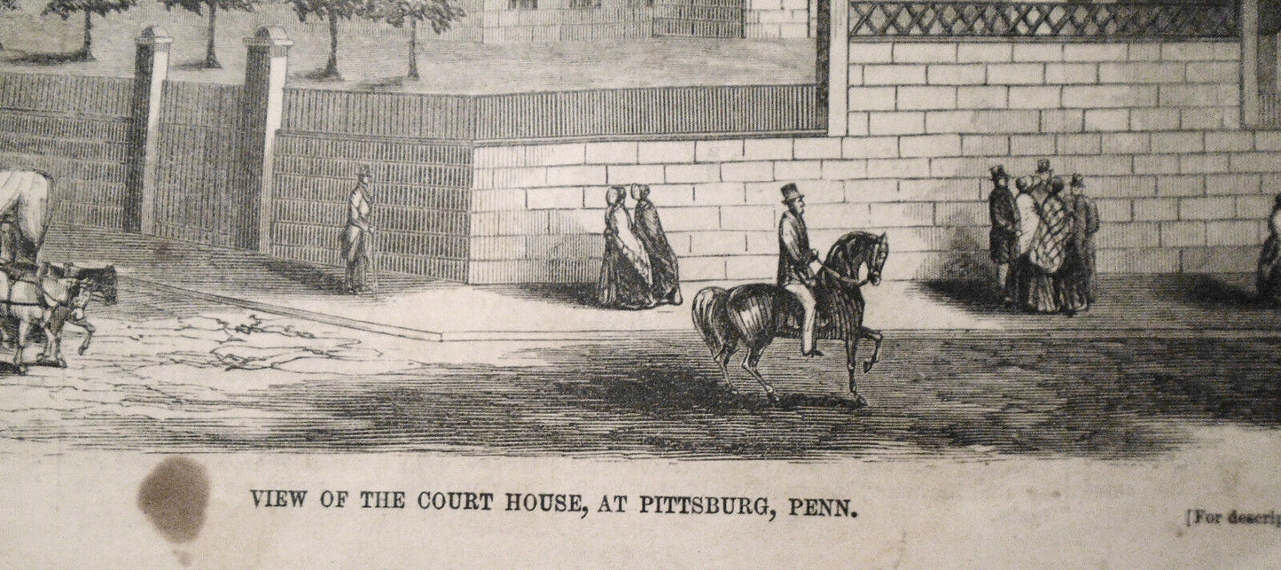 View Of The Court House, At Pittsburg, Penn - Gleason's Pictorial, 1852