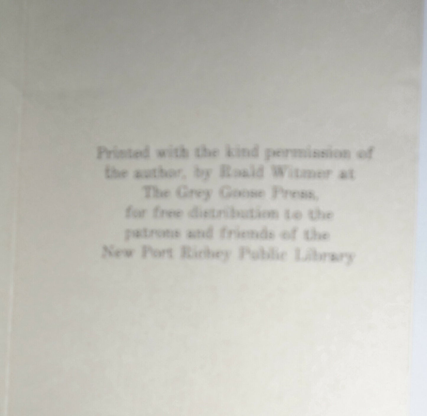 Libraries: Mind's Open Door, by Elliott Hardeway. Grey Goose Press 1967 Chapbook