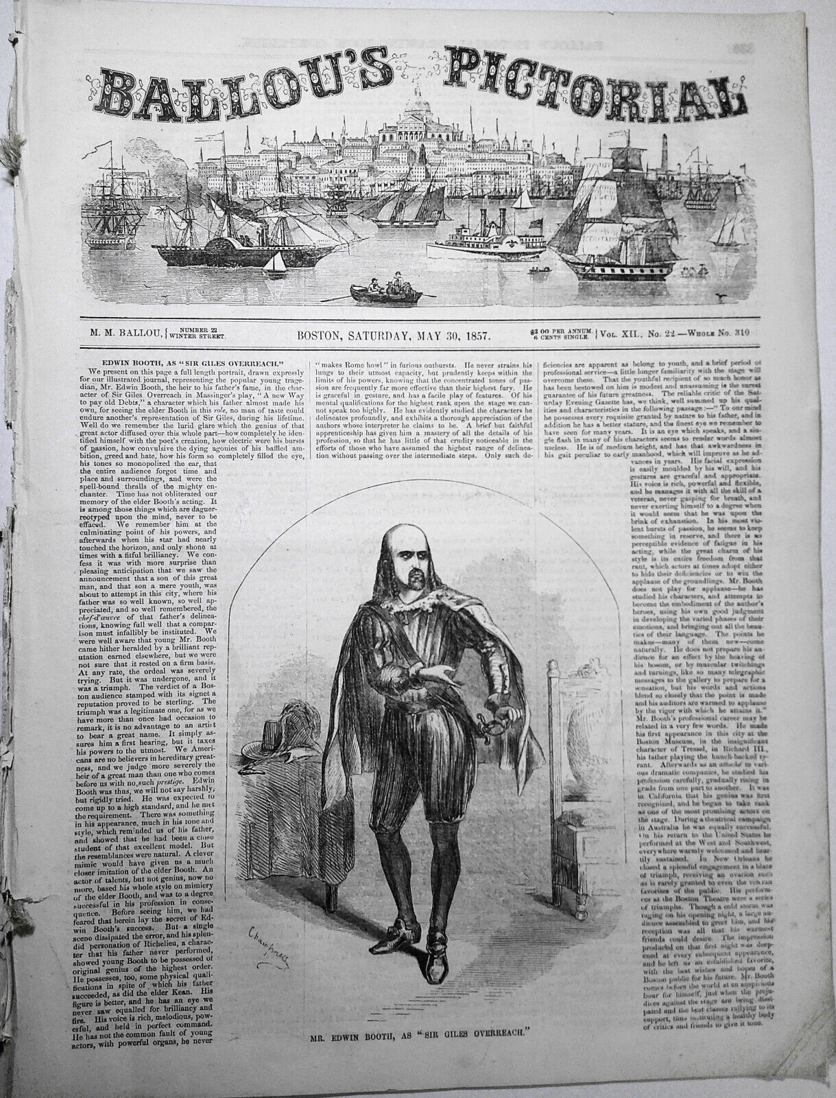 Ballou's Pictorial May 30, 1857.  Japanese Wrestlers; Shakespeare Wrestling, etc