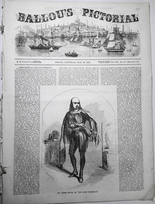 Ballou's Pictorial May 30, 1857.  Japanese Wrestlers; Shakespeare Wrestling, etc