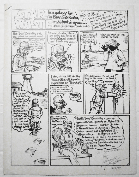 Star-Waste, by Stuart (Stu) Shiffman ***SIGNED*** 1977. Original comic strip