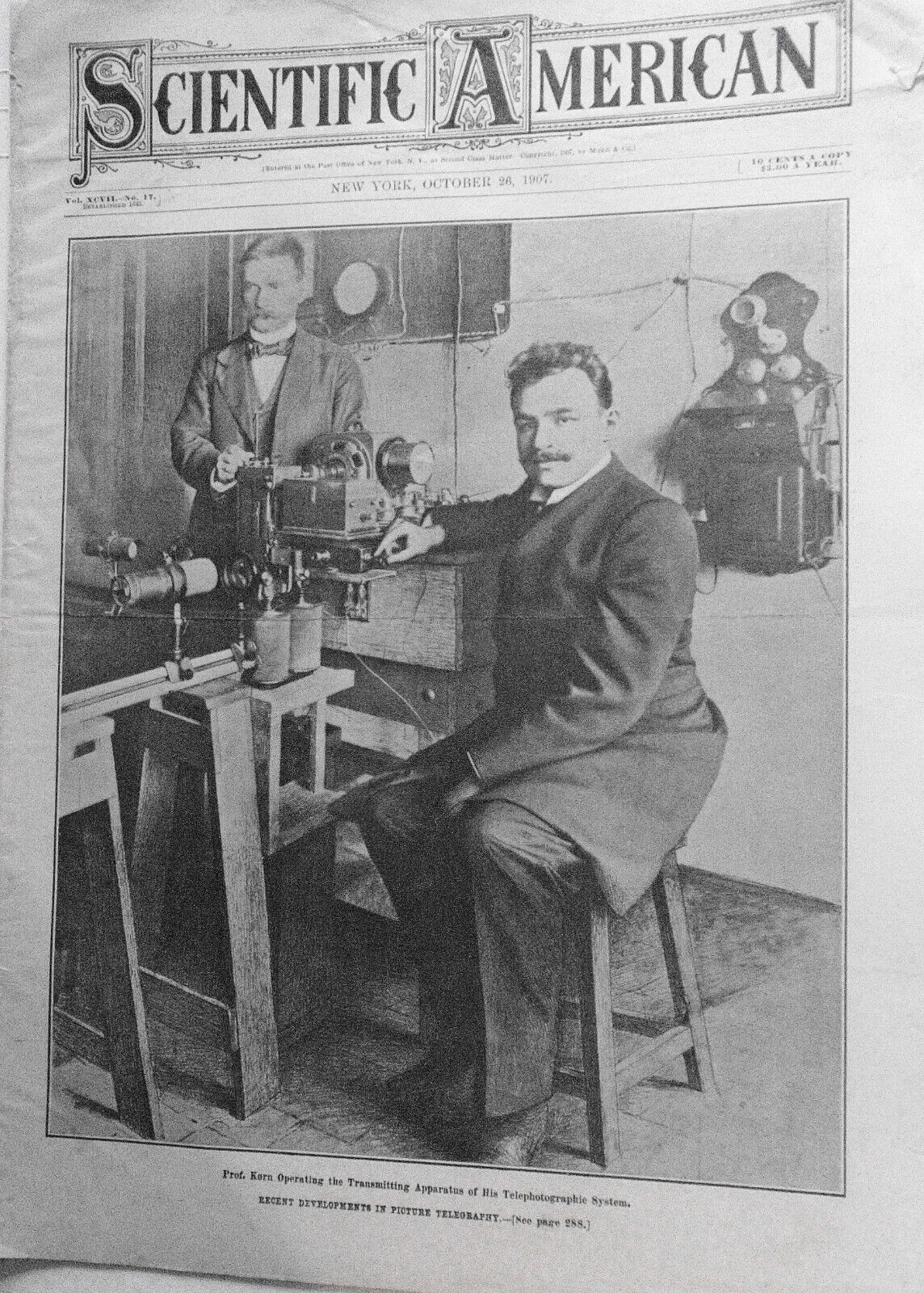 Scientific American - October 26, 1907.  Developments in Picture Telegraphy, etc