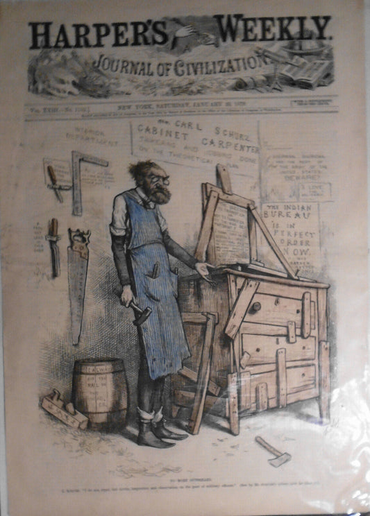 No More Outbreaks, by Thomas Nast - Harper's Weekly Jan 25, 1879. Hand-colored