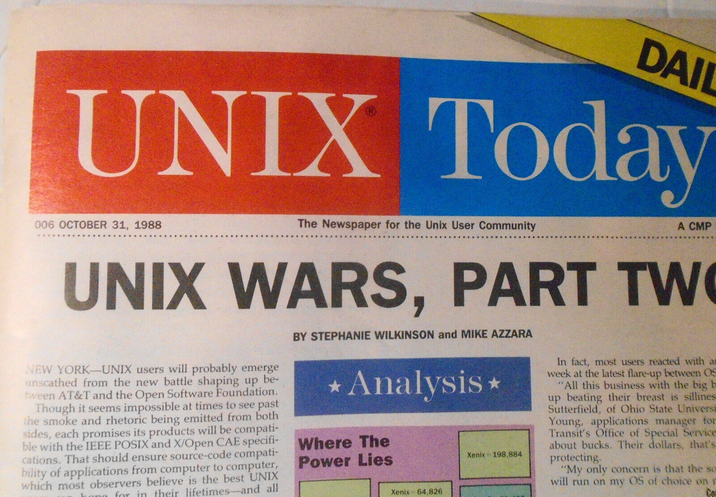 UNIX Today Magazine, October 31, 1988. Steve Jobs & NEXT Computer - Interview