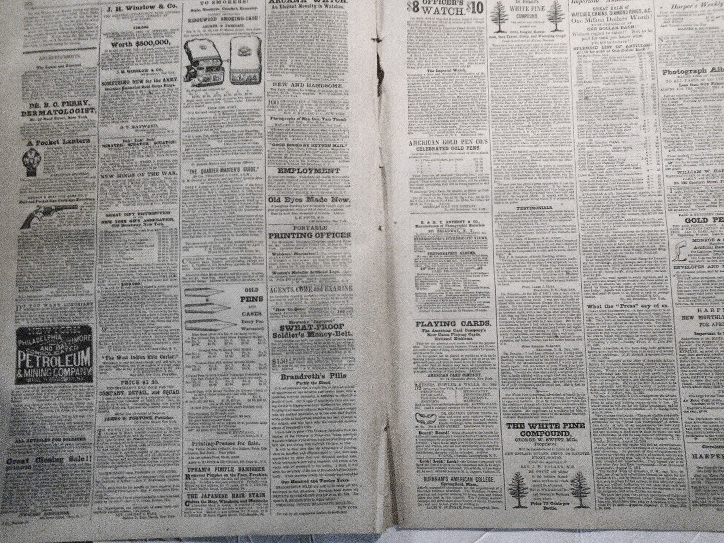 Harper's Weekly April 8, 1865 Original Complete issue. Burning of Columbia, SC..