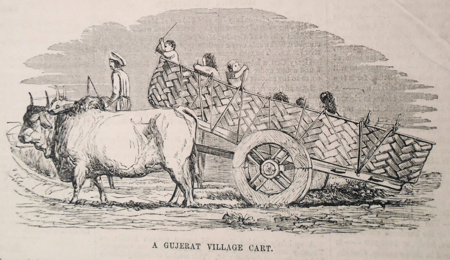 A Gujerat Village Cart (India) -  Gleason's Pictorial 1850s