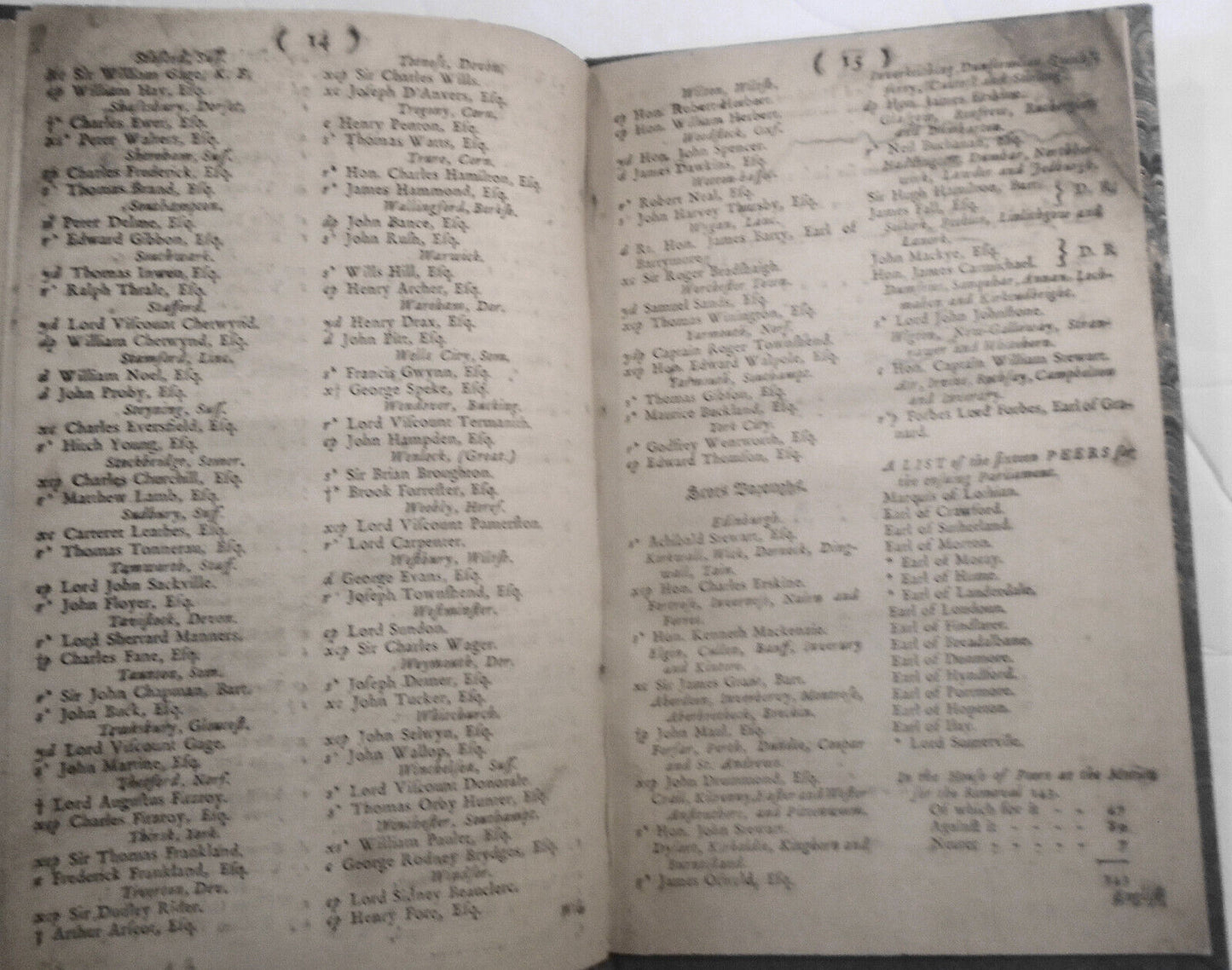 1741 A true & exact list of the lords spiritual & temporal, also of knights...