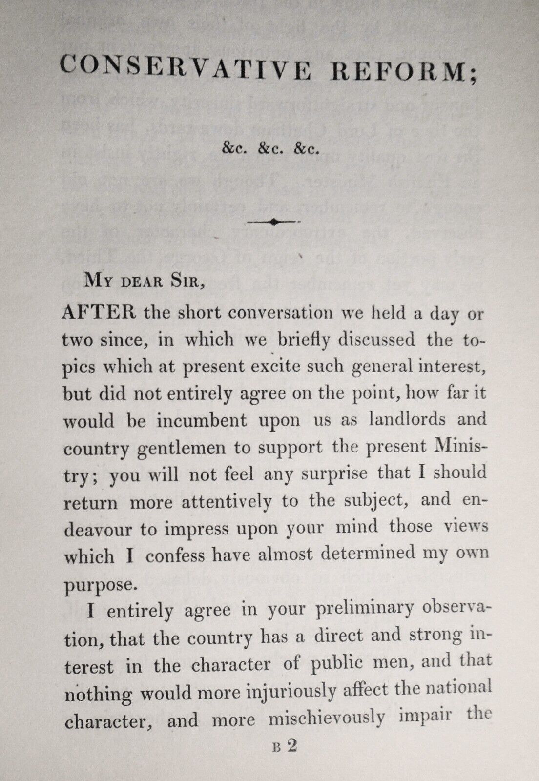 1835 Conservative reform.. principles of Peel Administration in letter to a Whig