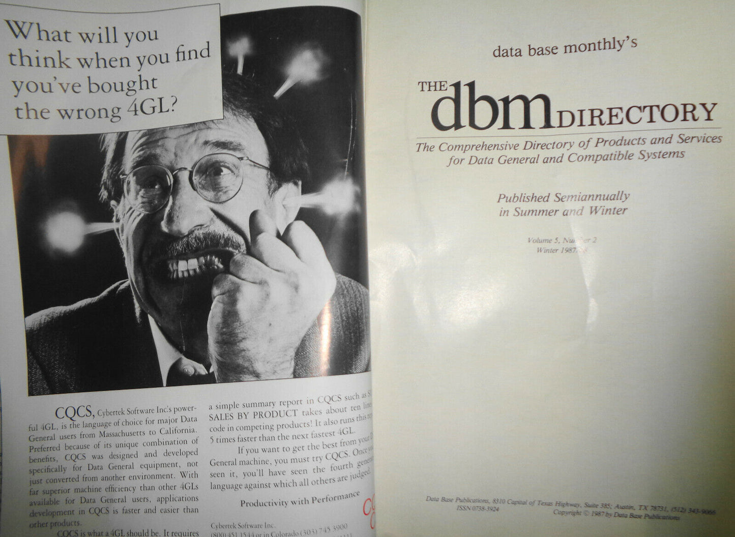 The DBM Directory - for Data General and Compatible systems, Winter 1987/88