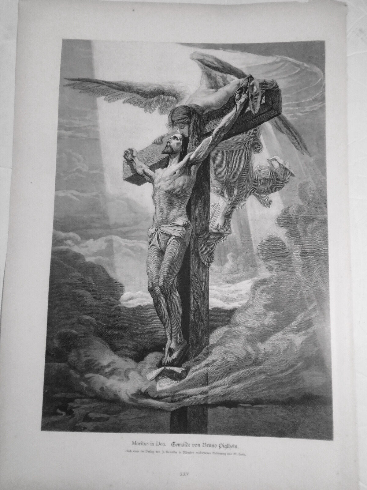 Moritur in Deo, by Bruno Piglhein -- 1882 original