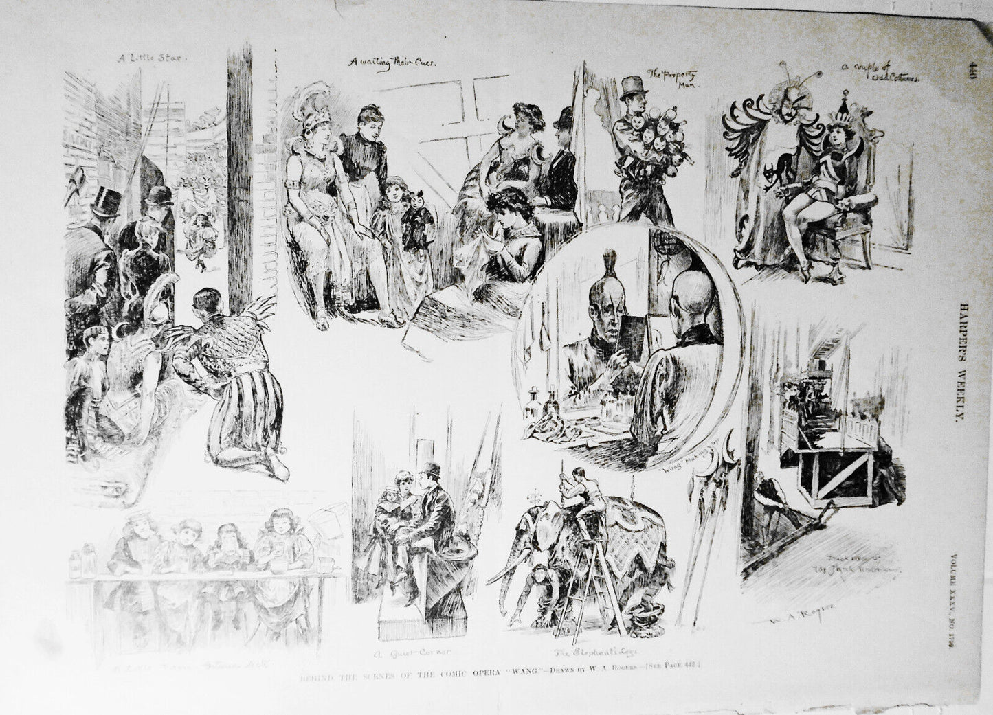 Behind The Scenes At The Comic Opera "Wang", Harper's Weekly, June 1891