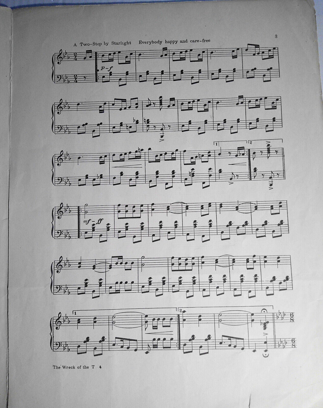 The Wreck of the Titanic, by Jeanette Forrest - sheet music, 1912 original