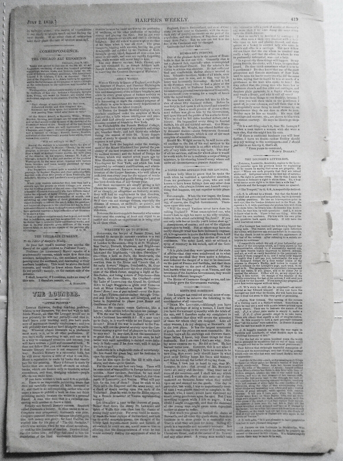 The Four Mile Heat, On Eclipse Course, Long Island -  Harper's Weekly - 1859