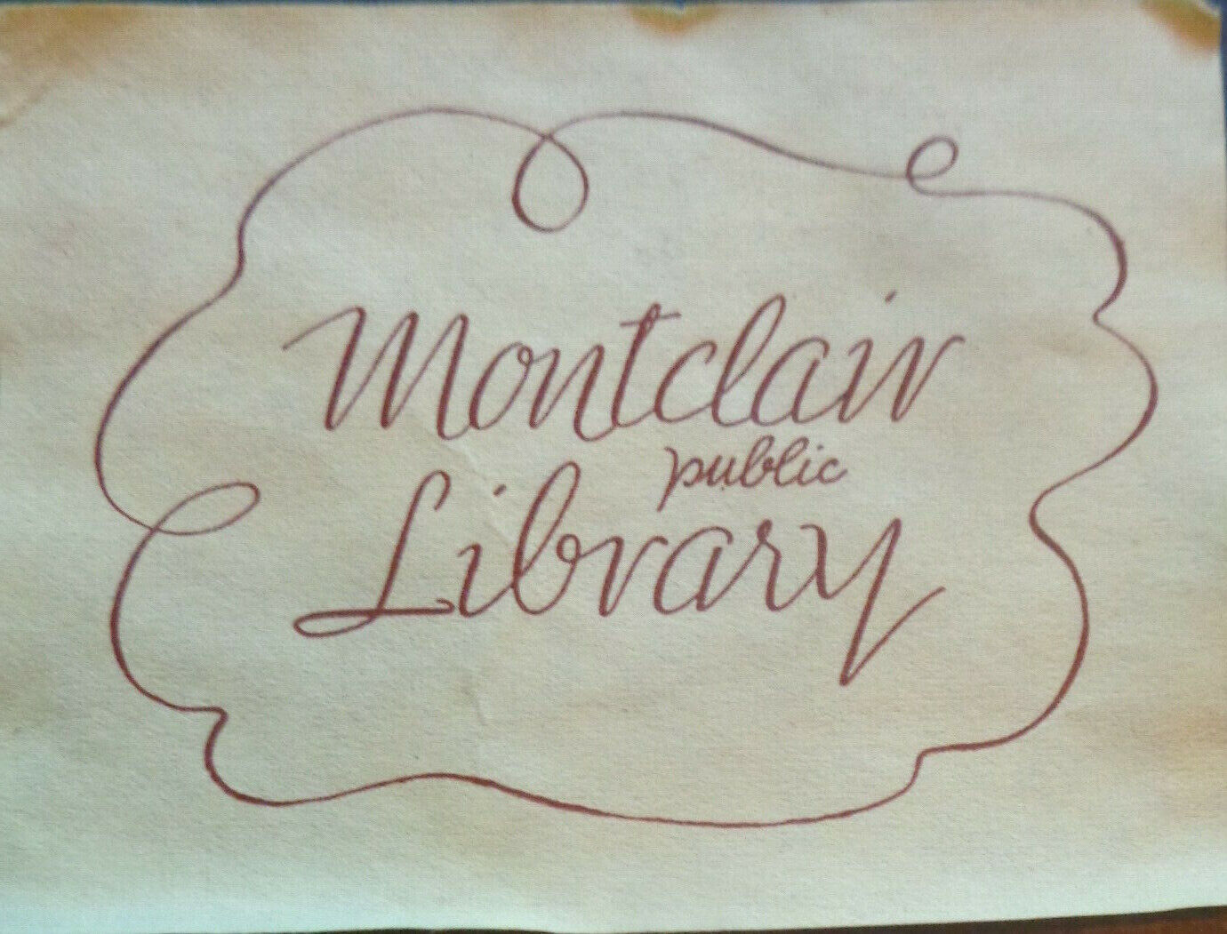 Montclair Public Library Ex Libris bookplate