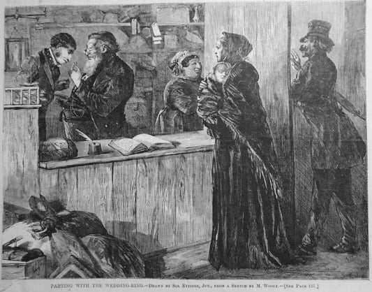 Parting With The Wedding Ring, by Sol Eytinge -  Harper's Weekly Feb. 10, 1872
