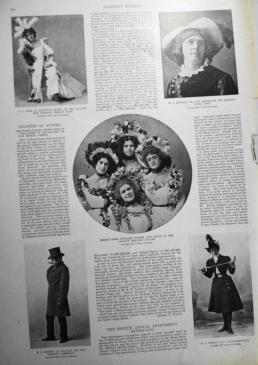 Soldiers as Actors - story & prints in Harper's Weekly, January 29, 1898.
