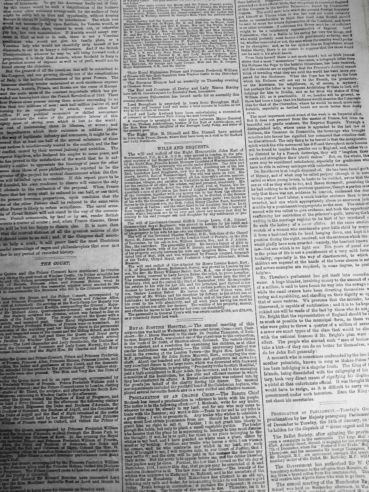 The Illustrated London News, December 3, 1859 - Algesiras, Schiller Festival etc