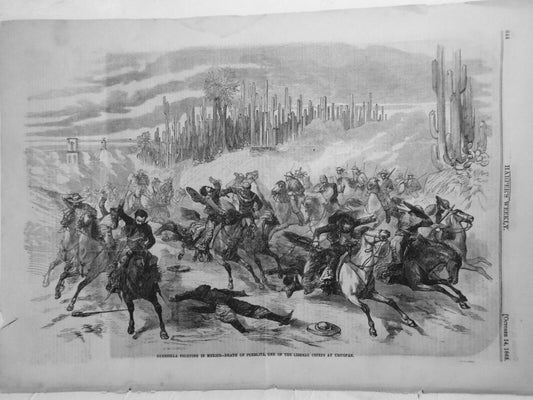Guerrilla Fighting in Mexico - Death of Pueblita - Harper's Weekly, 1865
