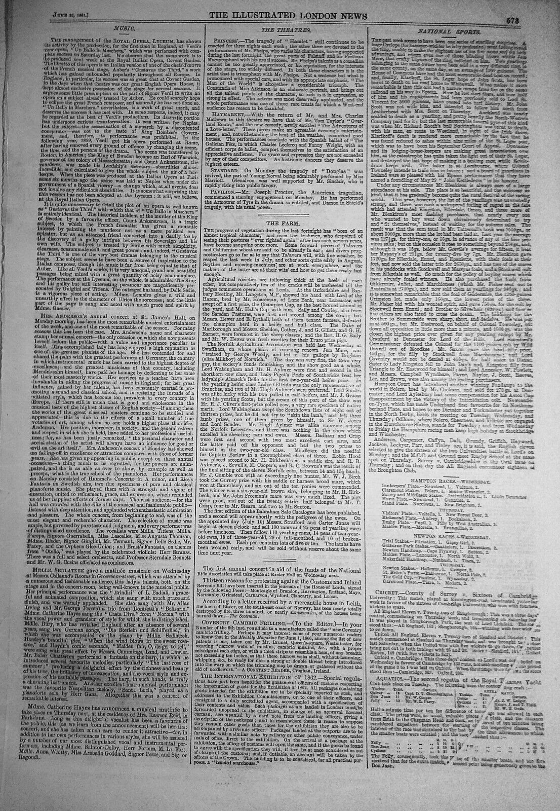 The Civil War in America - 2 prints - The Illustrated London News June 22, 1861