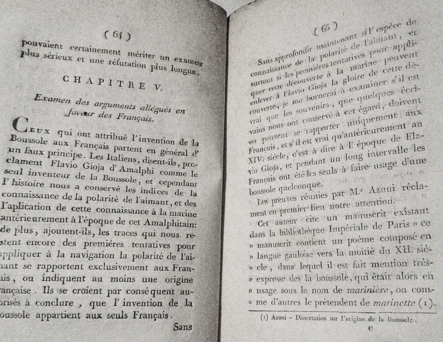 1808 [Compasses] De l'Invention de la boussole nautique, by Flaminius Venanson.