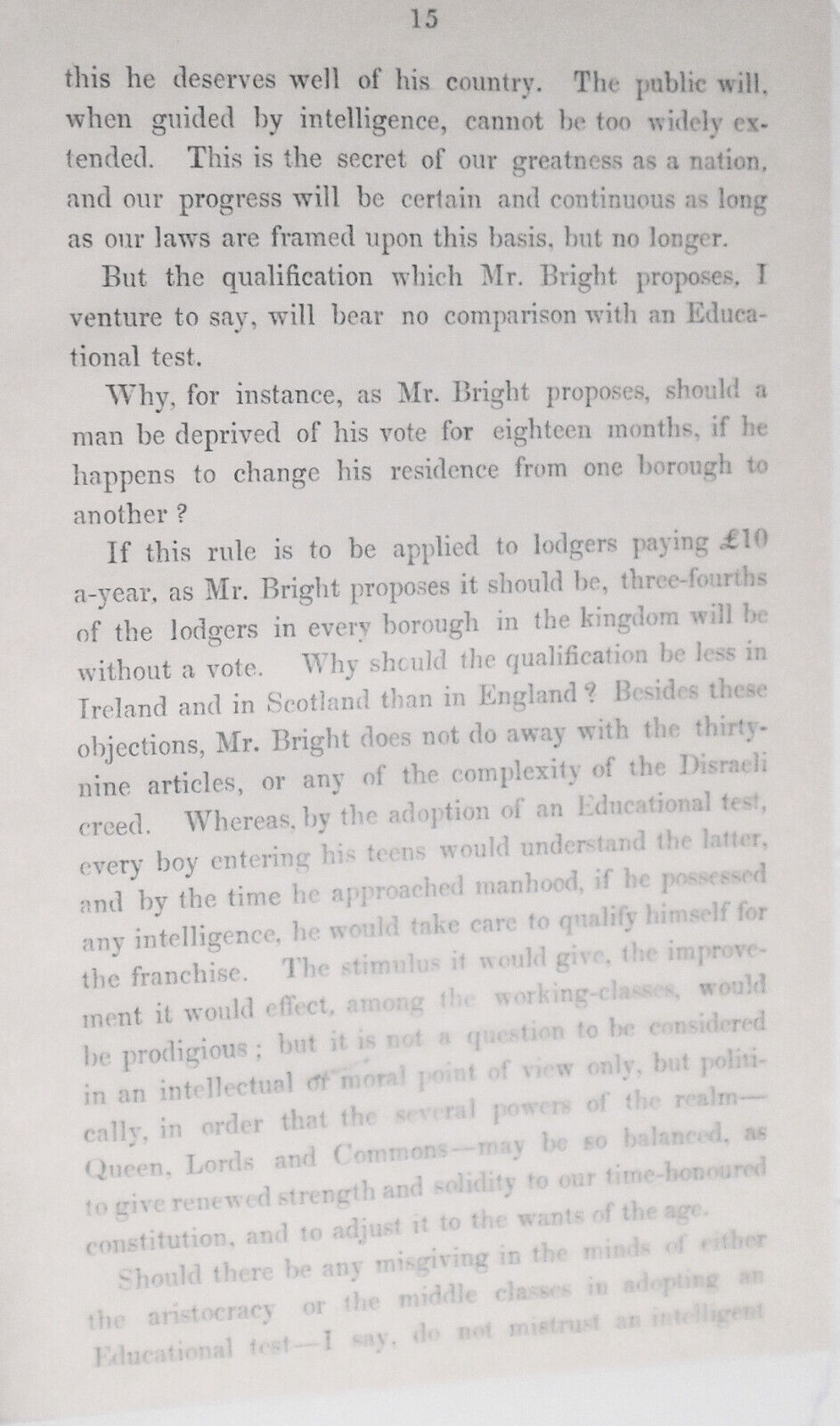 [Voting Rights] 1859 Pimlico on the franchise. What it should be