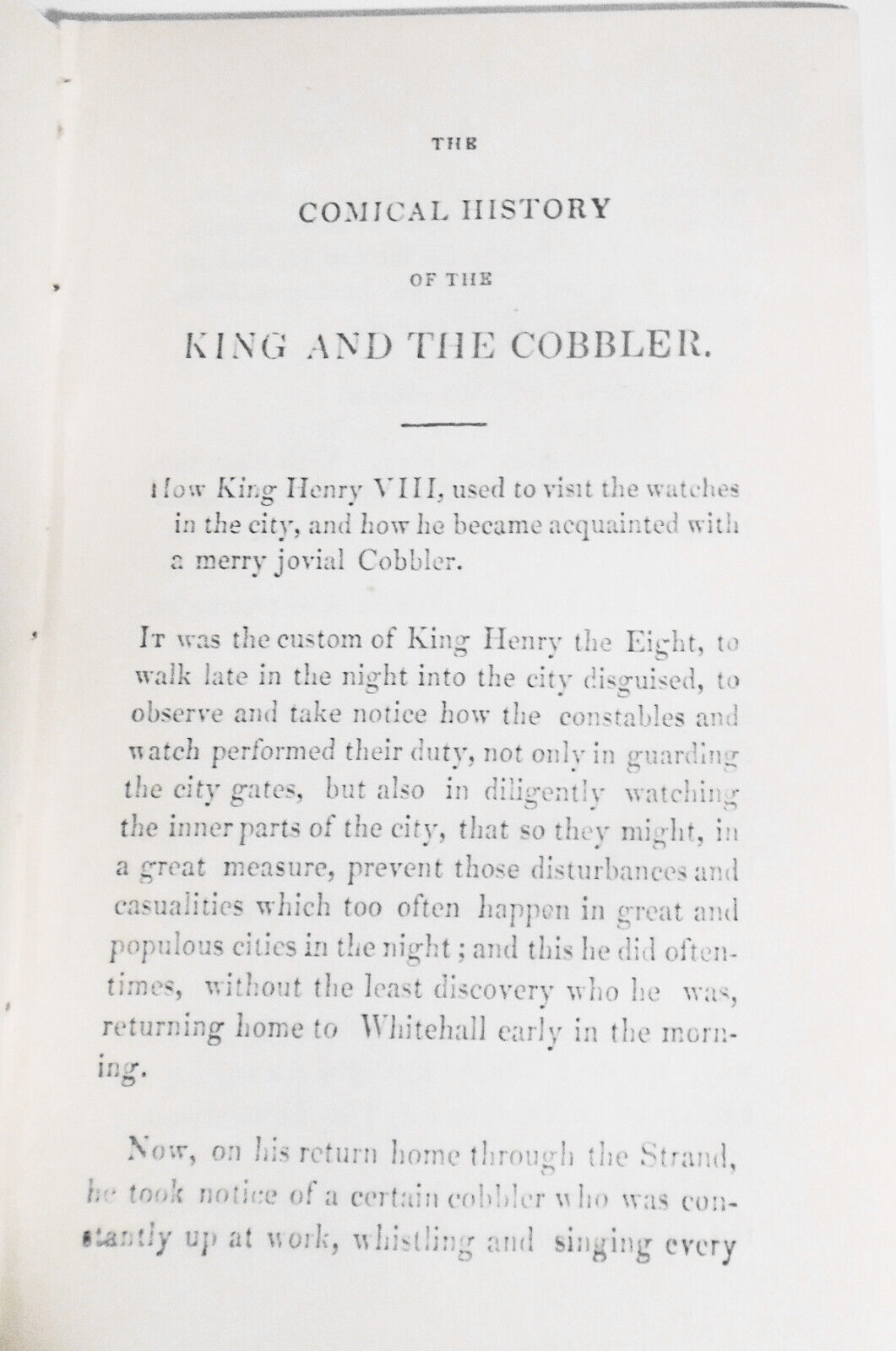 [Chapbook] The Comical History of the King and the Cobbler.  [1847]