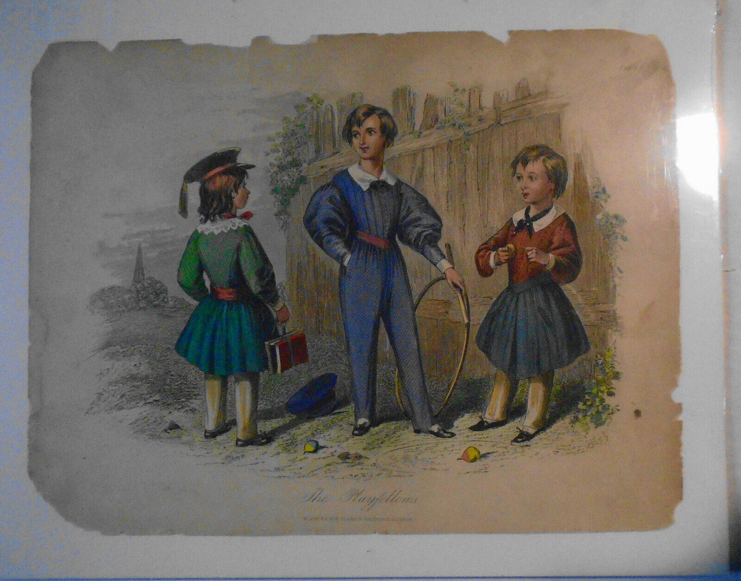 The Playfellows - Blackie & Son, Glasgow, London - Colored etching. [19th cent.]