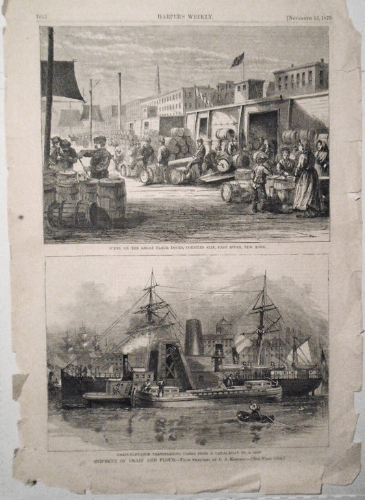 Shipment Of Grain And Flour - Sketches By C. A. Keetels - Harper's Weekly 1873