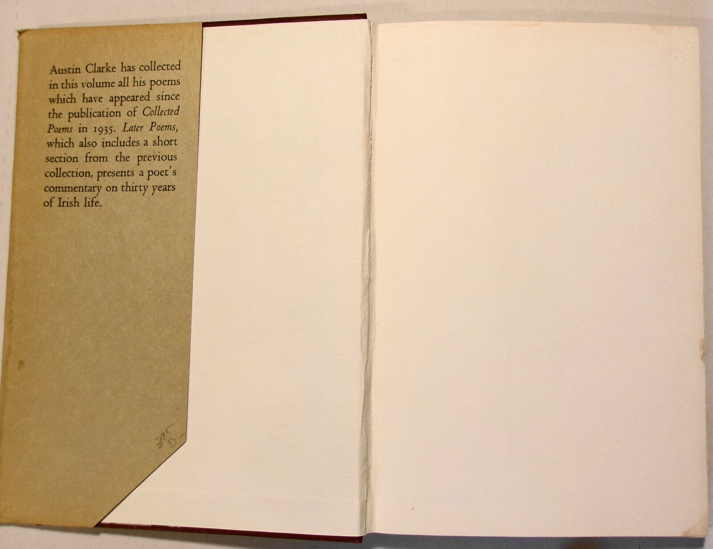 Austin Clarke: Flight To Africa (1963) & Later Poems (1961) - 2  First editions