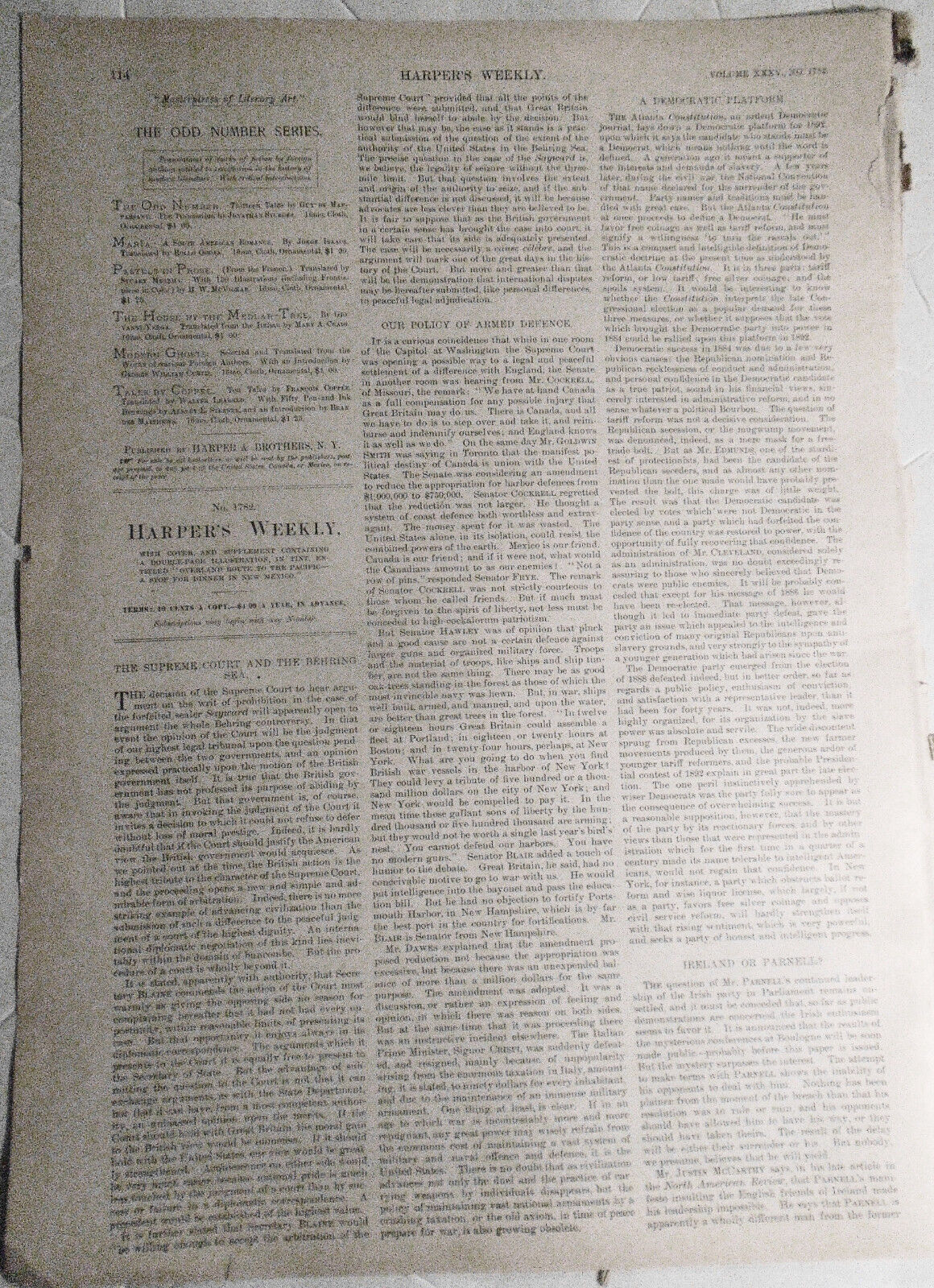 A New York Rabbi, by T. V. Chominski. 1891 Harper's Weekly ORIGINAL