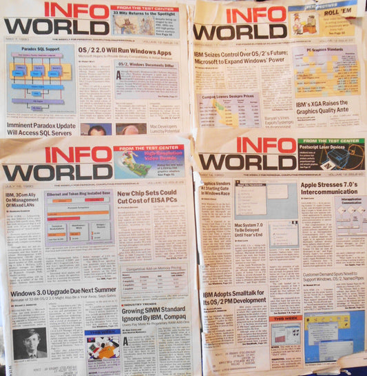 InfoWorld Magazine 4 issues lot, 1990