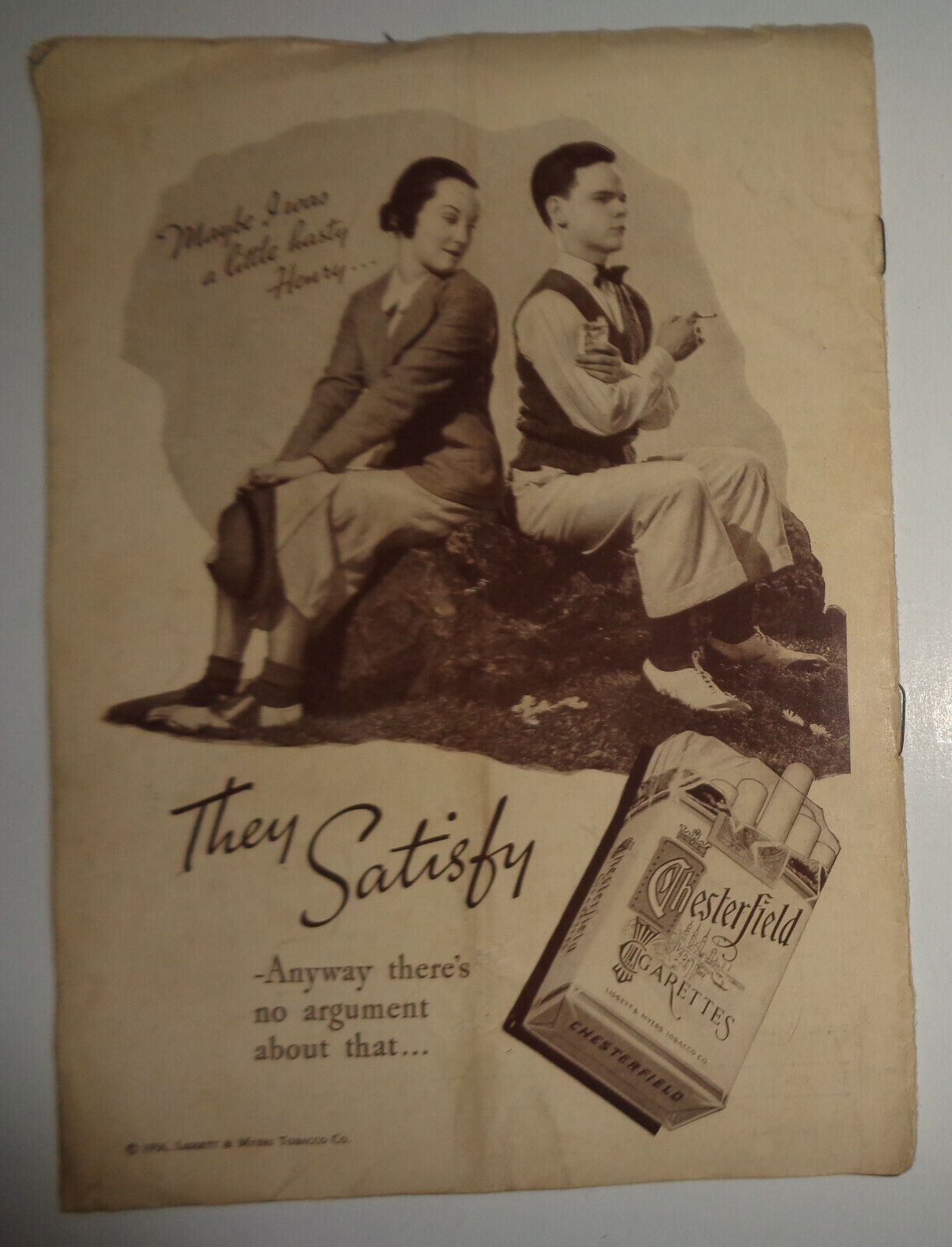 PRE-HONEYMOON - THE PLAYBILL -  MAY 18, 1936