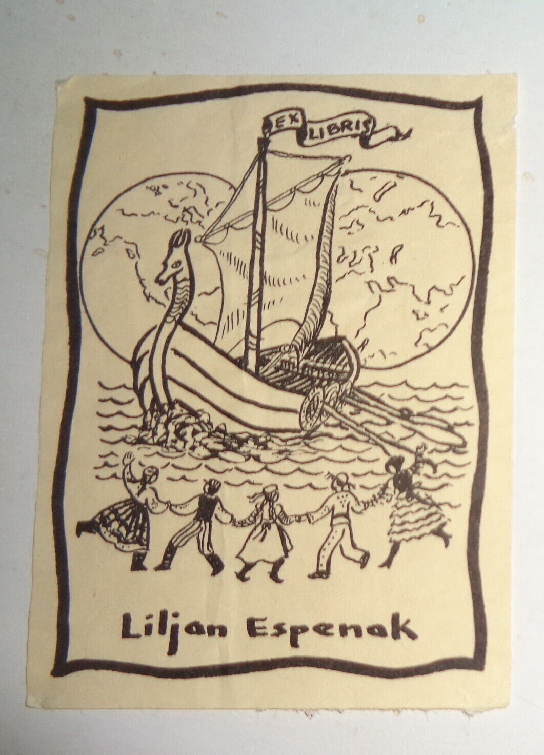 Liljan Espenak Ex Libris Bookplate. 1940's.